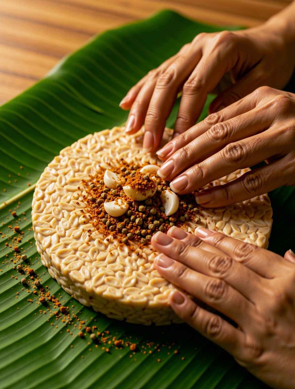 Persiapan bumbu tradisional Indonesia